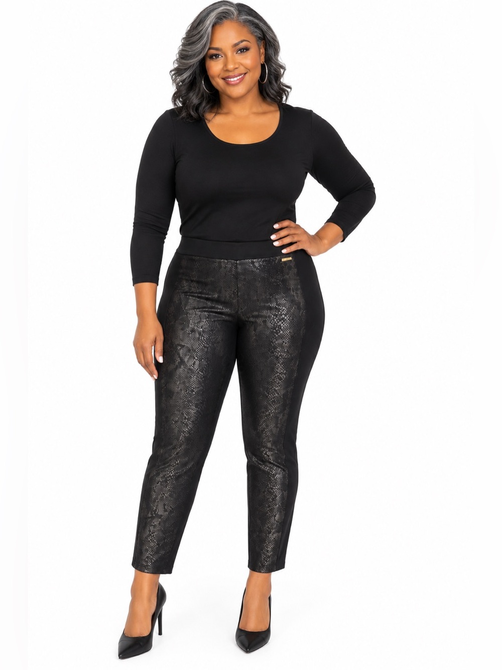 Marc New York Black Snake Print Pants XL NWT